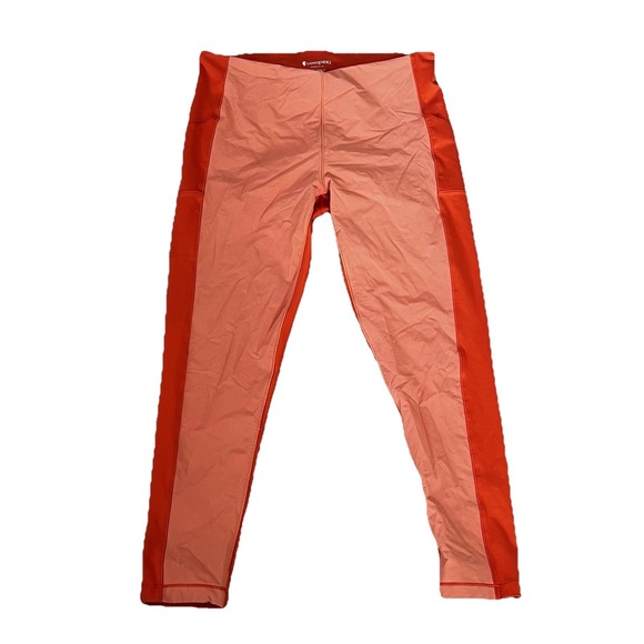 cotopaxi Pants - Cotopaxi Women's XL Athletic Leggings Orange Coral Colorblock Stretch Zip Pocket
